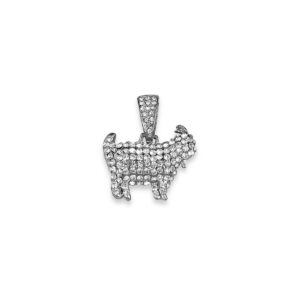 Iced goat pendant (silver)