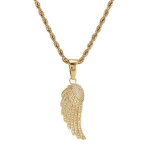 Wing iced pendant (gold)